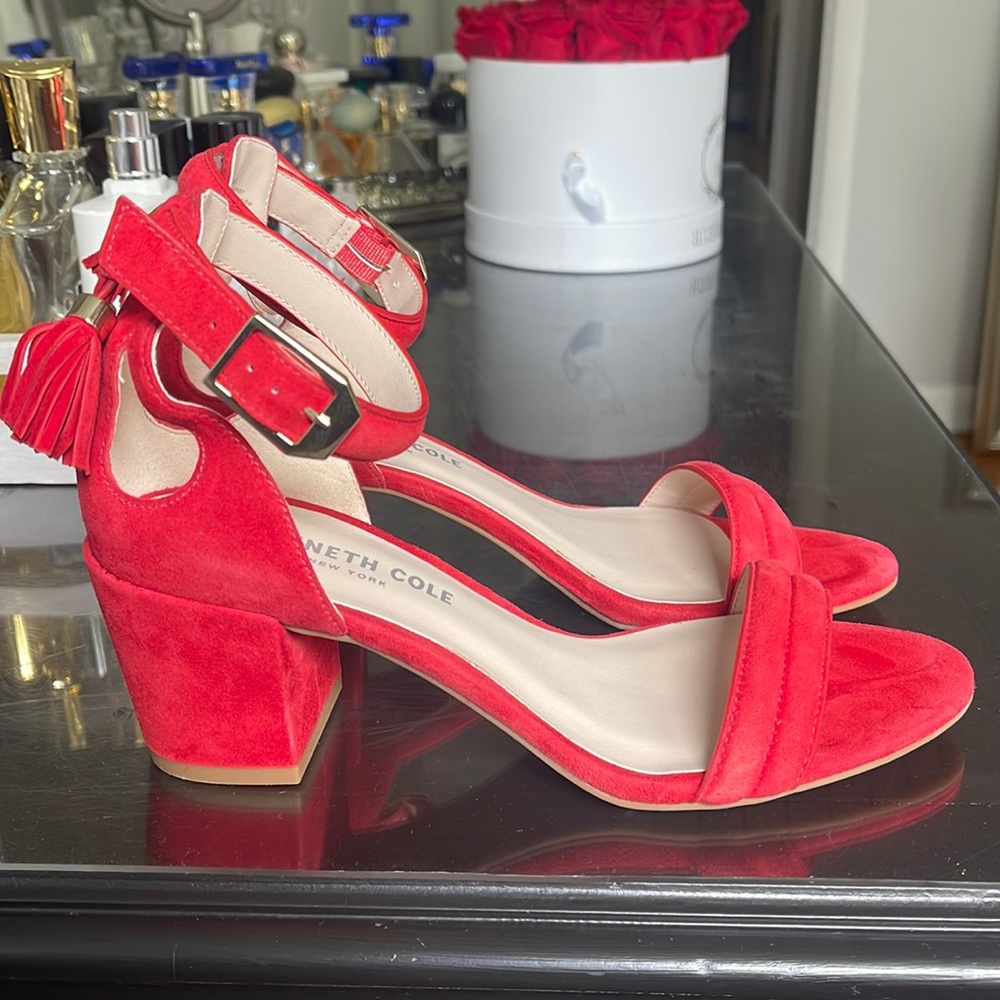 Kenneth Cole red suede sandals
